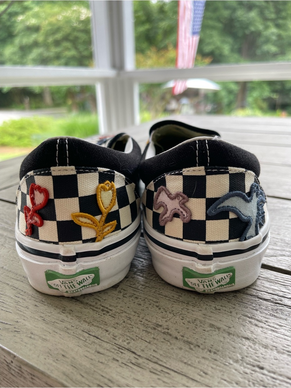 Vans Skateistan Checkerboard Patches Slip On PopCrush Sneakers Mens Size 9 - Picture 6 of 9